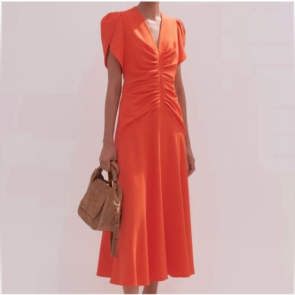 ME+EM Dresses & Skirts - ME+EM Vibrant Orange Midi Dress